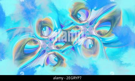Abstrakt blau futuristischen symmetrischen Hintergrund Stockfoto
