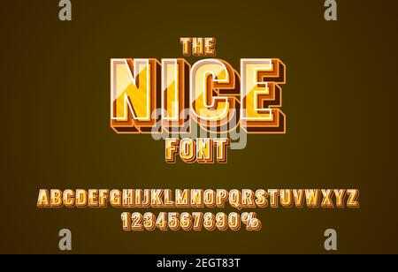 Nice line Font set Sammlung, Buchstaben und Zahlen Symbol. Vektorgrafik Stock Vektor