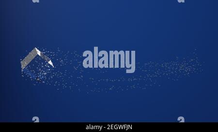 3D CGI-Illustration eines Glaswürfels mit Trails Von vielen Wasserblasen Stockfoto