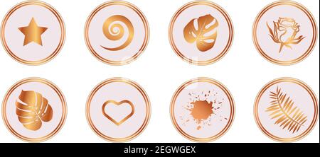 Editierbarer Vektor . Set von Instagram Highlights Stories Cover-Symbole. Stock Vektor