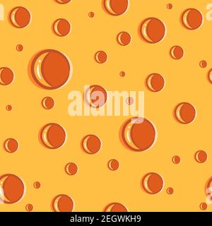 Nahtloses Muster mit Käse-Textur. Cartoon-Illustration von Parmesan oder gouda, repetitive Hintergrund. Stock Vektor