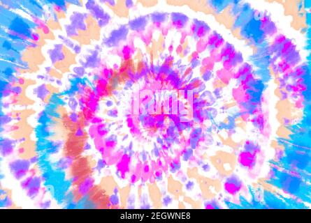 Krawatte Farbstoff Retro Farbe Hintergrund. Hippie-Muster abstrakt. Farbenfrohe Textur Stockfoto