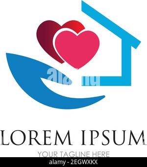 Home Care Logo Design Vektor Symbol Symbol House Care Logo Vorlage, Medical House Logo Stock Vektor