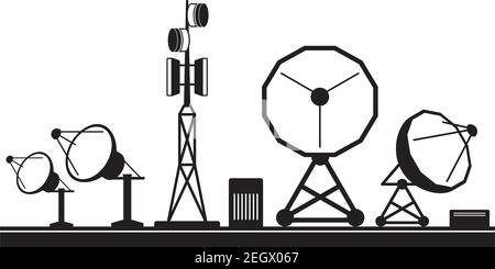 Basisstation für mobile Kommunikation – Vektorgrafik Stock Vektor