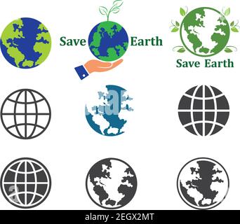 Erde Symbol Vektor Logo Illustration desi Stock Vektor