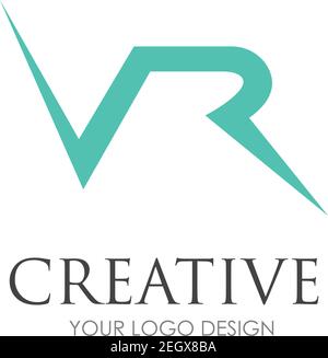 VR Buchstabe Logo Design mit Kreativ modern trendy Stock Vektor
