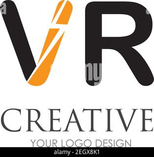 VR Buchstabe Logo Design mit Kreativ modern trendy Stock Vektor