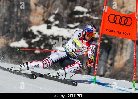 19. Februar 2021, Cortina (BL, Italien: Cortina (BL), Italien, Labirinti, 19. Februar 2021, Alexis PINTURAULT (FRA) während 2021 FIS Alpine Skiweltmeisterschaften - Riesenslalom - Männer - alpines Skirennen (Bild: © Luca Tedeschi/LPS via ZUMA Wire) Stockfoto