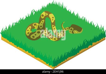 Kugelpython-Symbol. Isometrische Darstellung von Ball Python Vektor-Symbol für Web Stock Vektor