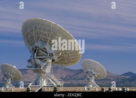 Radioteleskope, National Radio Astronomy Observatory (NRAO) Very Large Array (VLA), in der Nähe von Magdalena, New Mexico, Vereinigte Staaten Stockfoto