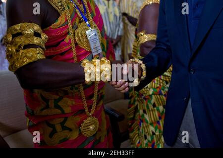 Präsident Barack Obama besucht Cape Coast Castle in Ghana, 11. Juli 2009. Stockfoto