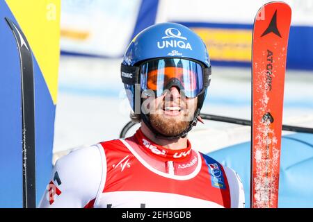 Marco SCHWARZ (AUT) Dritter der Männer GS in Cortina d'Ampezzo während 2021 FIS Alpine Ski Weltmeisterschaften - Riesenslalom - Männer, Alpinskirennen in Cortina (BL), Italien, Februar 19 2021 Stockfoto