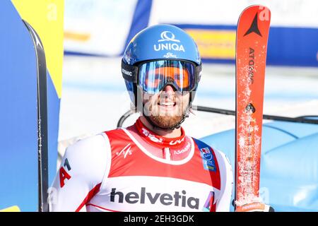 Marco SCHWARZ (AUT) Dritter der Männer GS in Cortina d'Ampezzo während 2021 FIS Alpine Ski Weltmeisterschaften - Riesenslalom - Männer, Alpinskirennen in Cortina (BL), Italien, Februar 19 2021 Stockfoto