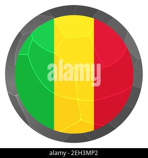 Glaskugel mit Flagge von Mali. Runde Kugel, Vorlagensymbol. Nationales Symbol. Glänzende realistische Kugel, 3D abstrakte Vektorgrafik hervorgehoben Stock Vektor