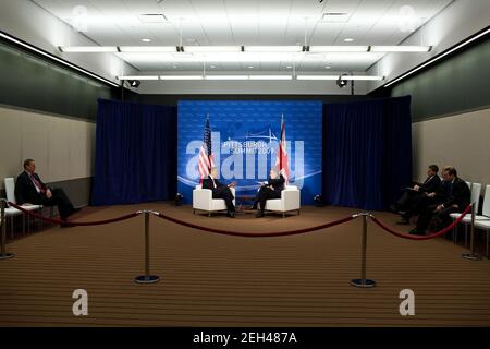 Präsident Barack Obama hält ein bilaterales Treffen mit dem britischen Premierminister Gordon Brown während des G-20-Gipfels in Pittsburgh, Pennsylvania, 25. September 2009. Stockfoto