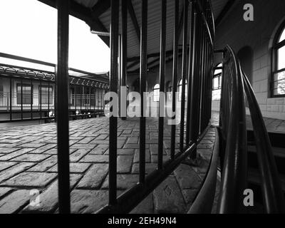 Monochromatische Aufnahme in Whaler's Wharf, Provincetown. Stockfoto