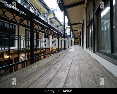 Innenansicht von Whaler's Wharf in Provincetown. Stockfoto