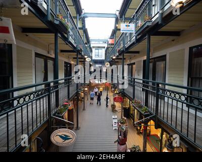 Innenansicht von Whaler's Wharf in Provincetown. Stockfoto