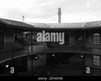 Monochromatische Aufnahme in Whaler's Wharf, Provincetown. Stockfoto