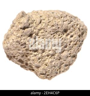 Weißer Granit (UK) Igneous Rock, der Kieselsäure und Quarz enthält. Nahaufnahme einer kleinen Probe