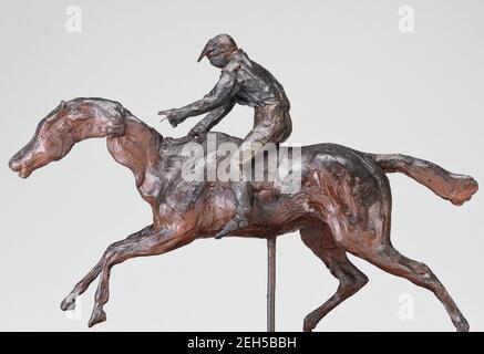 Jockey mit Kappe, möglicherweise 1890s. Stockfoto