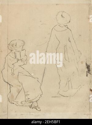 Studie für "Mary Cassatt am Louvre" [verso], c. 1879. Stockfoto