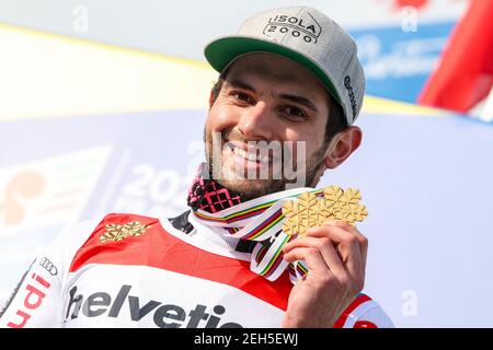 2/19/2021 - Mathieu FAIVRE (FRA) Goldmedaille bei den Herren GS in Cortina d'Ampezzo während 2021 FIS Alpine World SKI Championships - Riesenslalom - Männer, Alpinskirennen in Cortina (BL), Italien, Februar 19 2021 (Foto by IPA/Sipa USA) Stockfoto