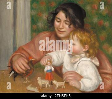 Kind mit Spielzeug - Gabrielle und der Sohn des Künstlers, Jean, 1895-1896. Stockfoto