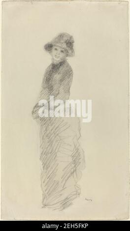 Junge Frau stehend, c. 1880. Stockfoto