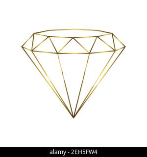 Luxus Gold Form Diamant isoliert. Vektorlinien-Logo Stock Vektor