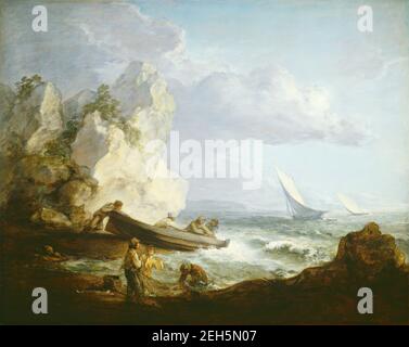 Meeresküste mit Fischern, c. 1781/1782. Stockfoto