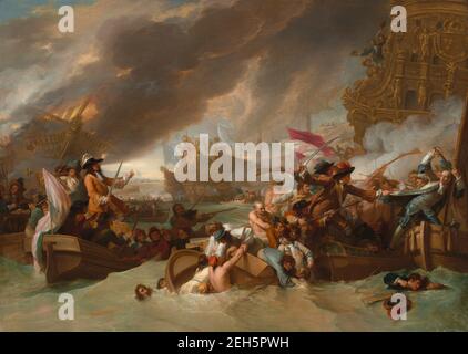 Die Schlacht von La Hogue, 1778. Stockfoto