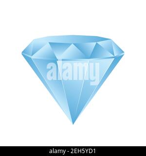 Vektor blau Glanz Diamant isoliert auf weißem Hintergrund Stock Vektor