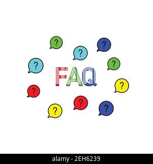 Sprechblasensymbol für Fragen. FAQ-Chat-Vektor-Symbol Stock Vektor