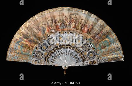 Fan, Europa, 1855-65. Aus der Sammlung von Mary Walters Arents, Ehefrau von George Arents, einem der Gründer der American Tobacco Company. Stockfoto