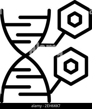 Struktur des DNA-Symbols. Umriss Struktur der DNA-Vektor-Symbol für Web-Design isoliert auf weißem Hintergrund Stock Vektor