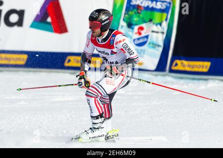 Labirinti, Cortina (BL), Italien, 19. Feb 2021, Mathieu Faivre (FRA) während 2021 FIS Alpine Skiweltmeisterschaft - Riesenslalom - Männer, alpines Skirennen - Foto Francesco Scaccianoce / LM Stockfoto