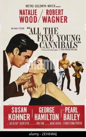 Reynold Brown entwarf Poster für den Film All the Fine Young Cannibals mit Natalie Wood und Robert Wagner. Stockfoto