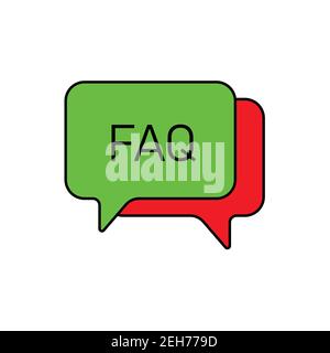 Sprechblasensymbol für Fragen. FAQ-Chat-Vektor-Symbol Stock Vektor