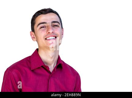 Schöner arabischer Kerl glücklich fühlen Stockfoto