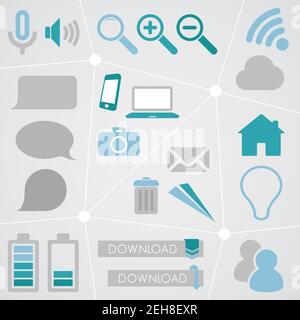 Web Icon Info Grafikset 2 Stock Vektor