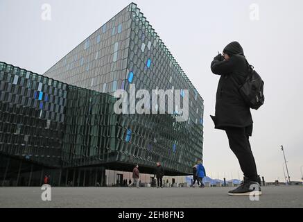 Reykjavik Harpa Concert Hall in Island Stockfoto