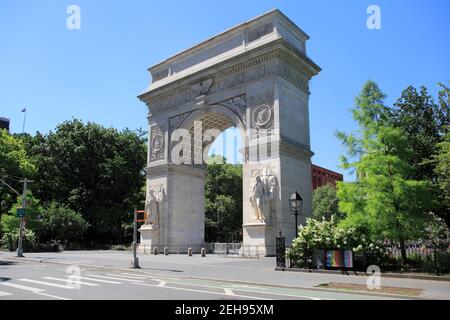Washington Square Arch, Washington Square Park, Greenwich Village, Manhattan, New York City, USA Stockfoto