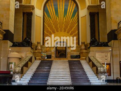 Zgorzelec Gorlitz Januar 27 2020 Interieur mit Treppe vorne Von in City Haus der Kultur Stockfoto