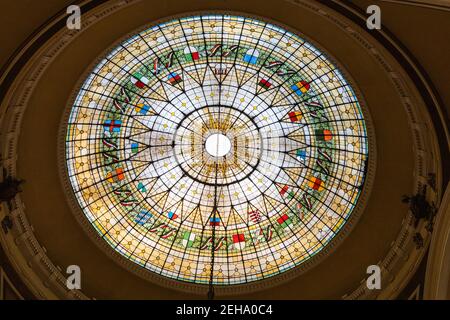 Zgorzelec Gorlitz Januar 27 2020 buntes Oberlicht auf dem Dach Des Stadthauses der Kultur Stockfoto