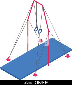 Symbol für Turnringe. Isometrisch von Turnringen Vektor-Symbol für Web-Design isoliert auf weißem Hintergrund Stock Vektor