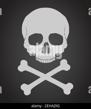 Schädel und Kreuzknochen Vektorbild Stock Vektor