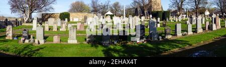 Friedhof in der Aberlady Kirche Stockfoto