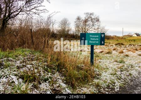 Castle Douglas, Schottland - 27th. Dezember 2020: National Trust for Scotland, Welcome to Threave Nature Reserve Schild bei Threave Estate, Castle Douglas, Stockfoto