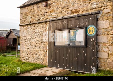 Castle Douglas, Schottland - 27th. Dezember 2020: National Trust for Scotland COVID-19 Protokoll auf Threave Estate in Castle Douglas, Schottland Stockfoto